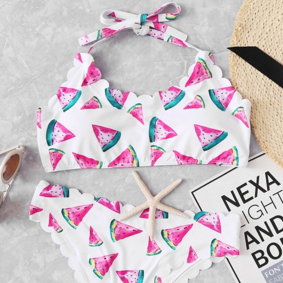 calicactus Other - Watermelon print white bikini